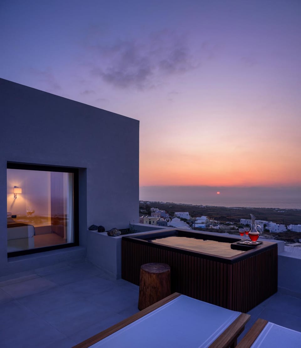 Natural landscape, Hot Tub, Balcony/Terrace, Sea view, Sunset, sunbed