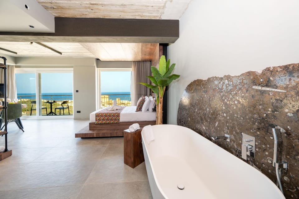 Natural landscape, Bathroom, Sea view