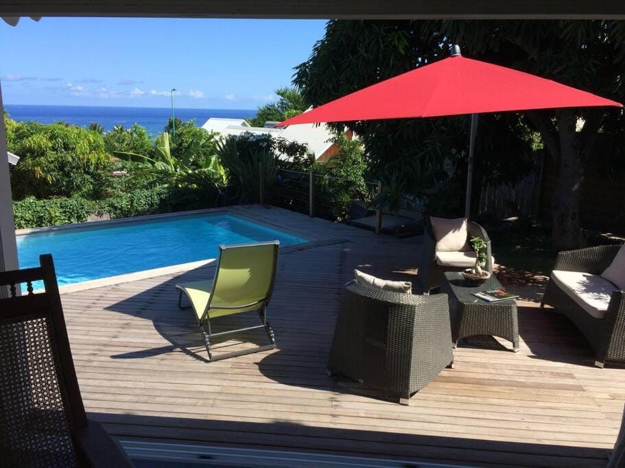 Patio, View (from property/room), Sea view, Swimming pool