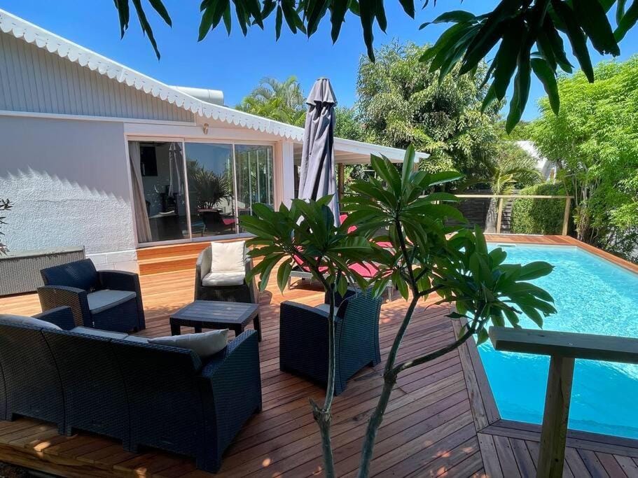 Patio, Garden view, Pool view, sunbed