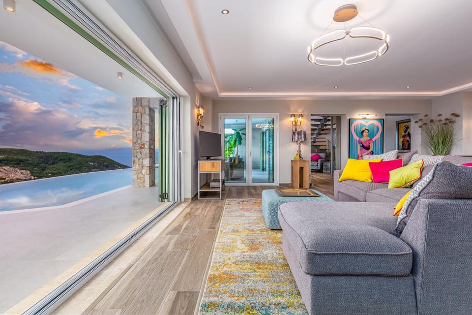 Natural landscape, Living room, Seating area, Mountain view, Sea view