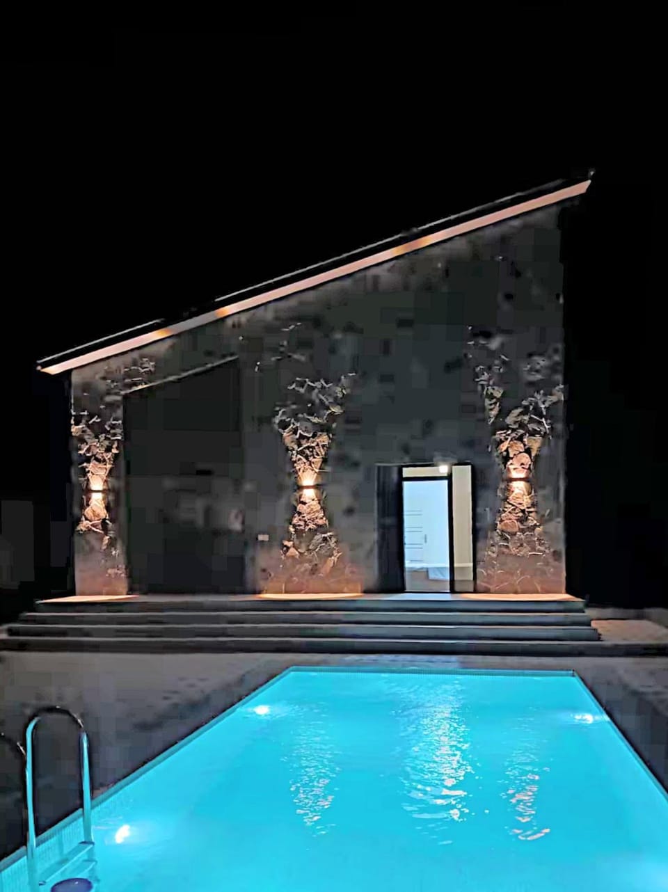 Night, Pool view, Swimming pool