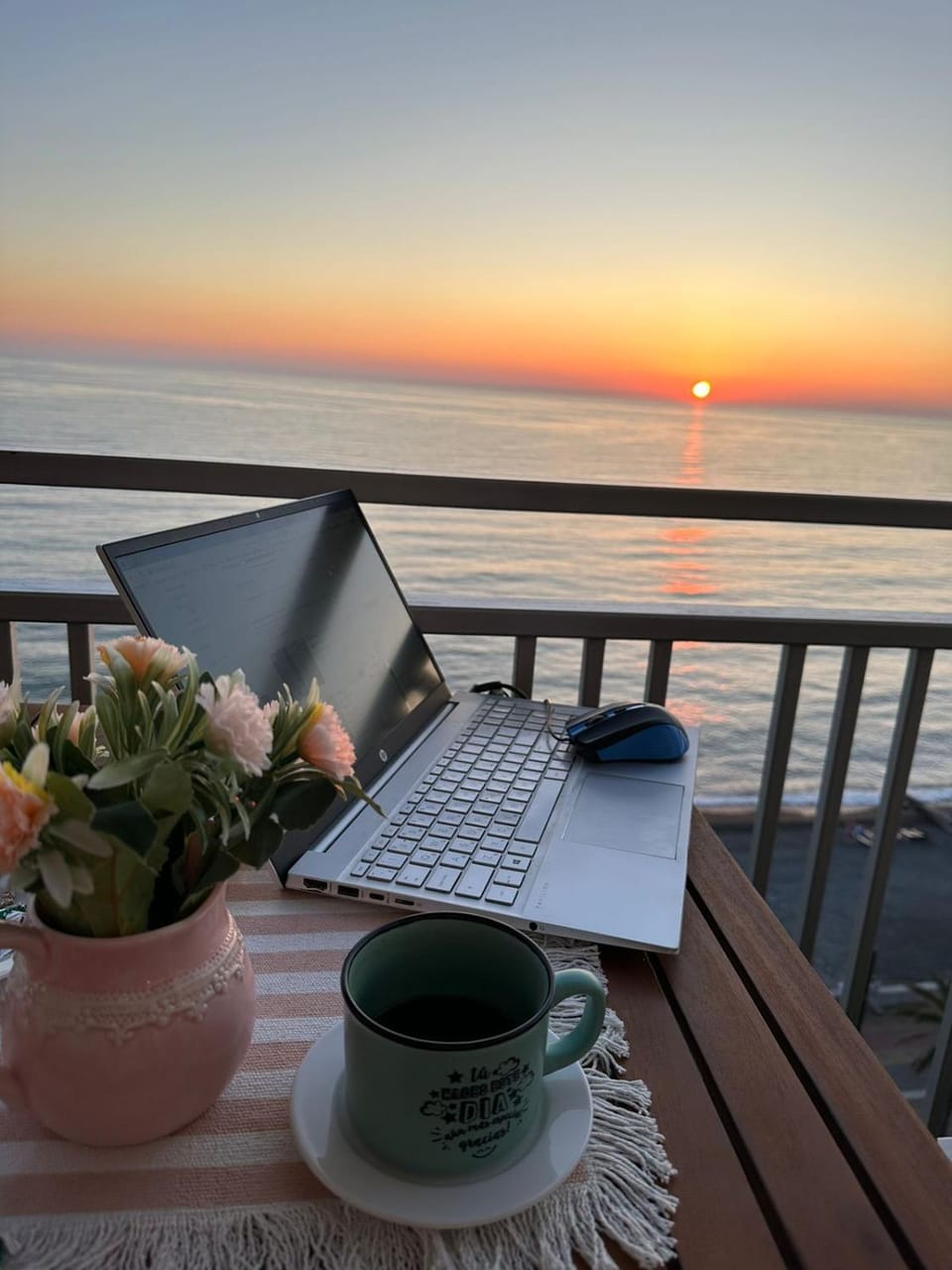 View (from property/room), Balcony/Terrace, Sea view, Sunset