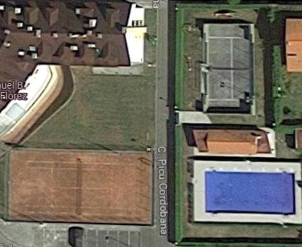 Bird's eye view, Tennis court, Swimming pool