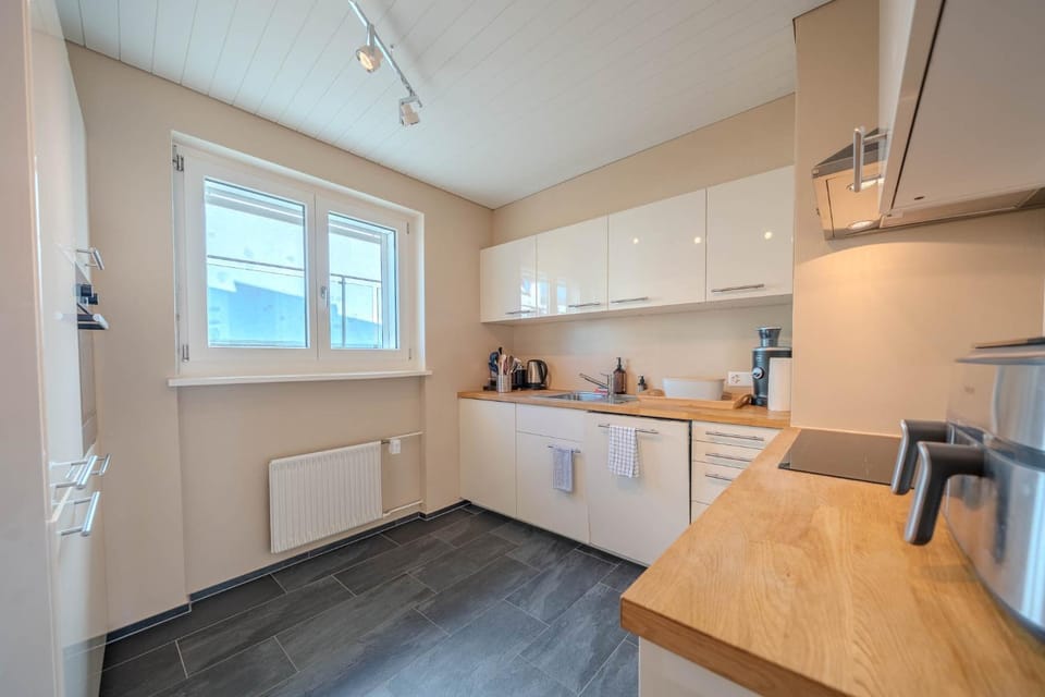 Kitchen or kitchenette, dishwasher, stove