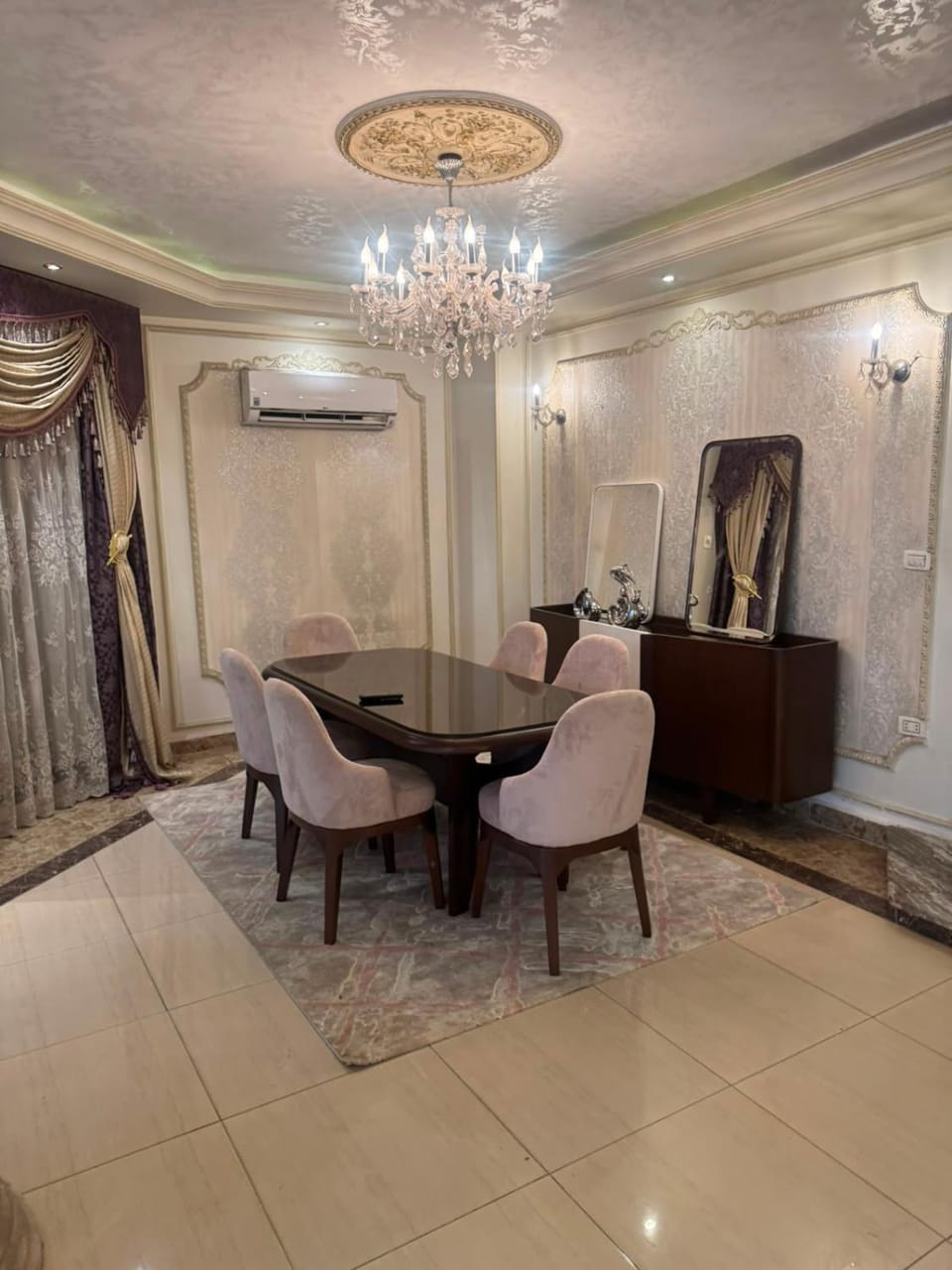 Living room, Seating area, Dining area, air conditioner