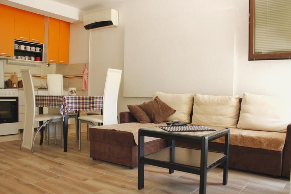 Living room, kitchen