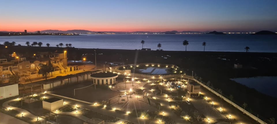 Night, Beach, Sea view, Sunset