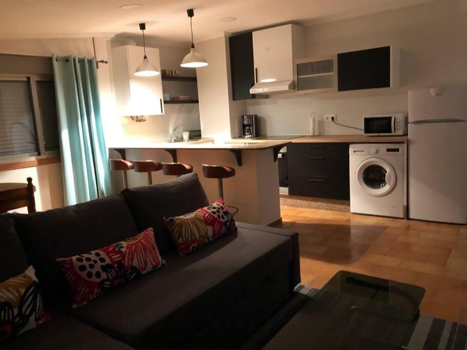 Kitchen or kitchenette, Living room, Dining area