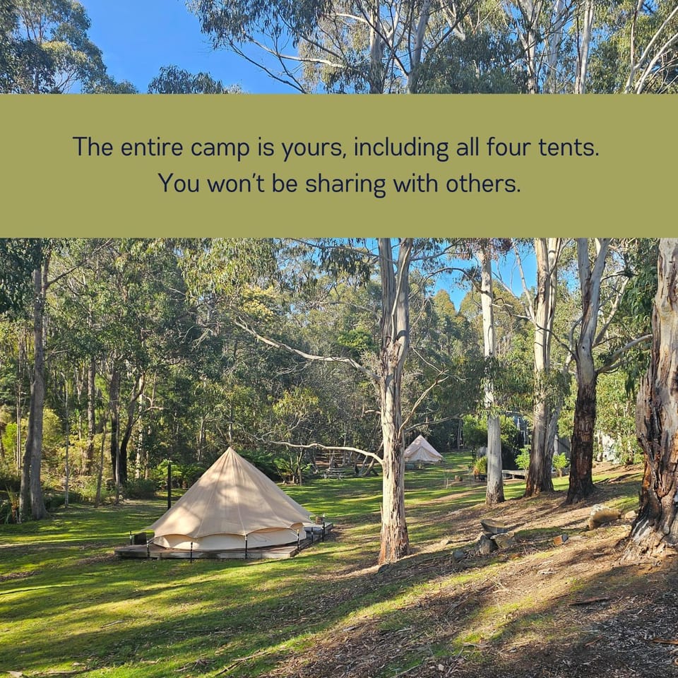 Base Glamp Bruny - Heated Tents for 8 People Luxury tent in South Bruny