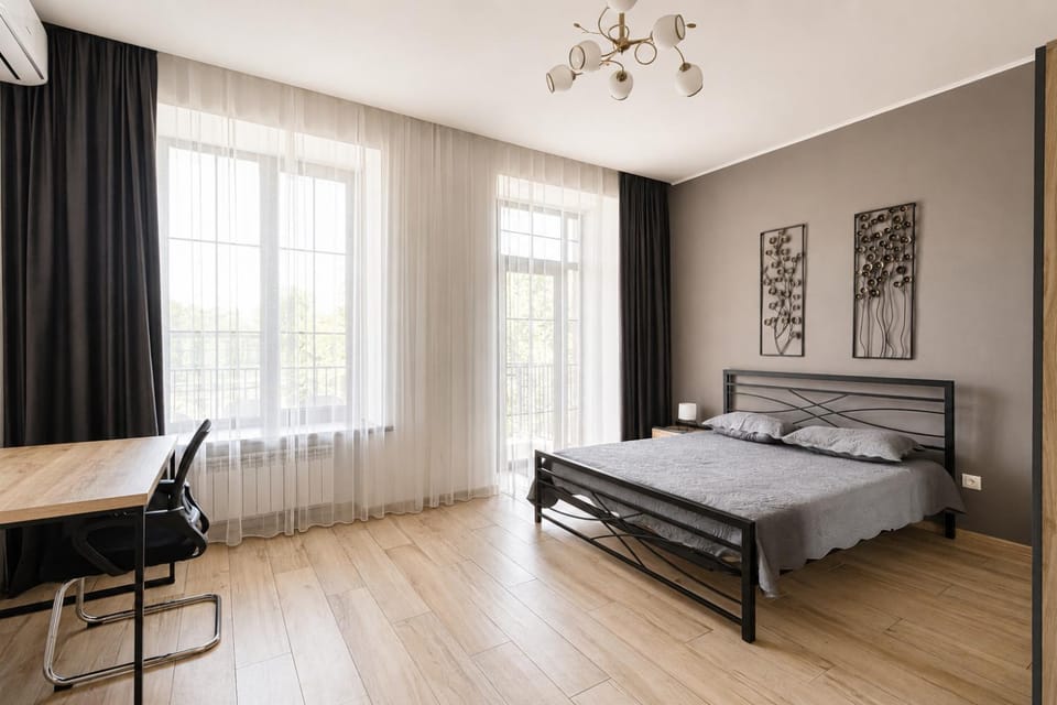 Bed, Photo of the whole room, Bedroom, hair dryier, wardrobe, air conditioner, air conditioner