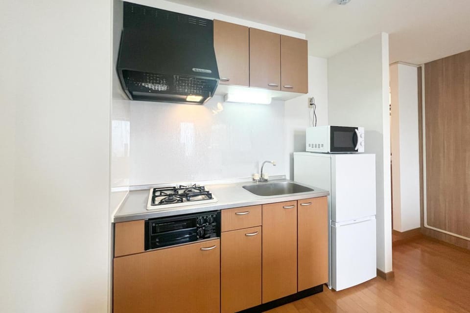 Kitchen or kitchenette, minibar, stove