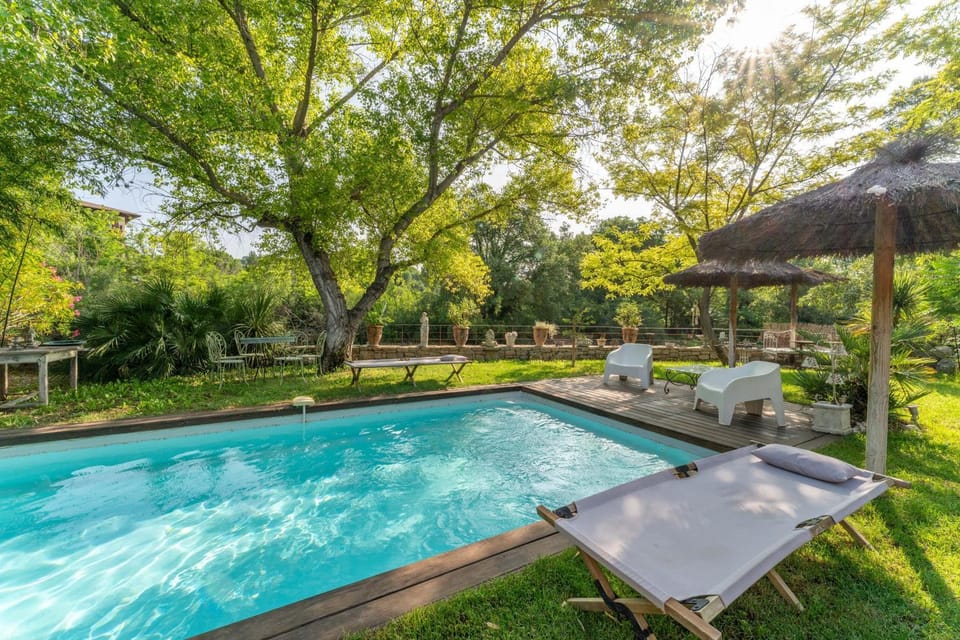 Property building, Living room, Swimming pool