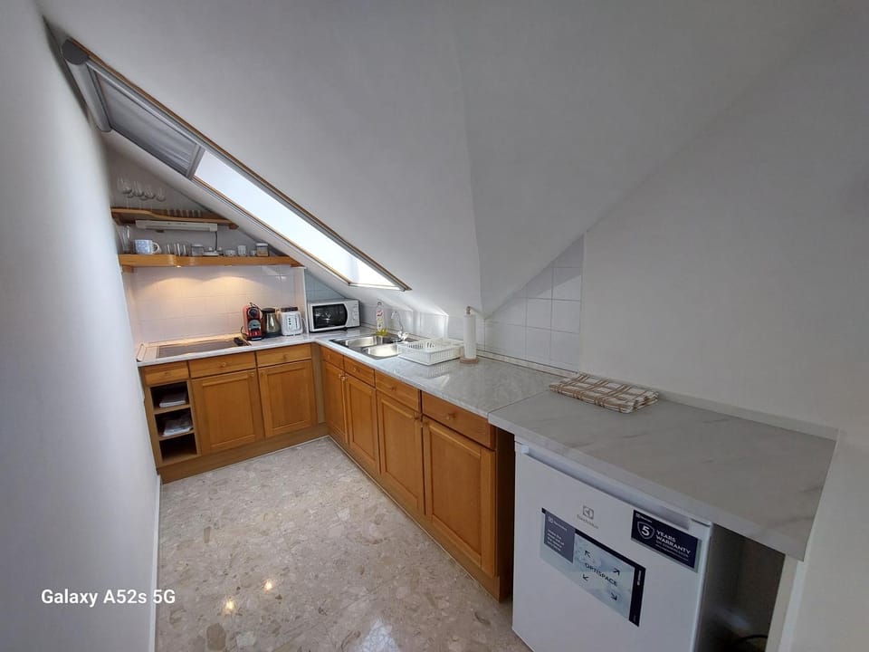 Kitchen or kitchenette, minibar, stove