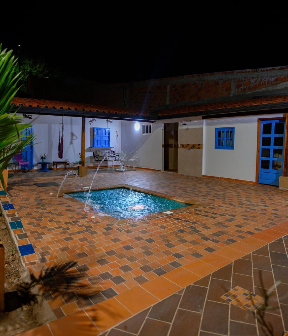 Property building, Night, Pool view, Swimming pool