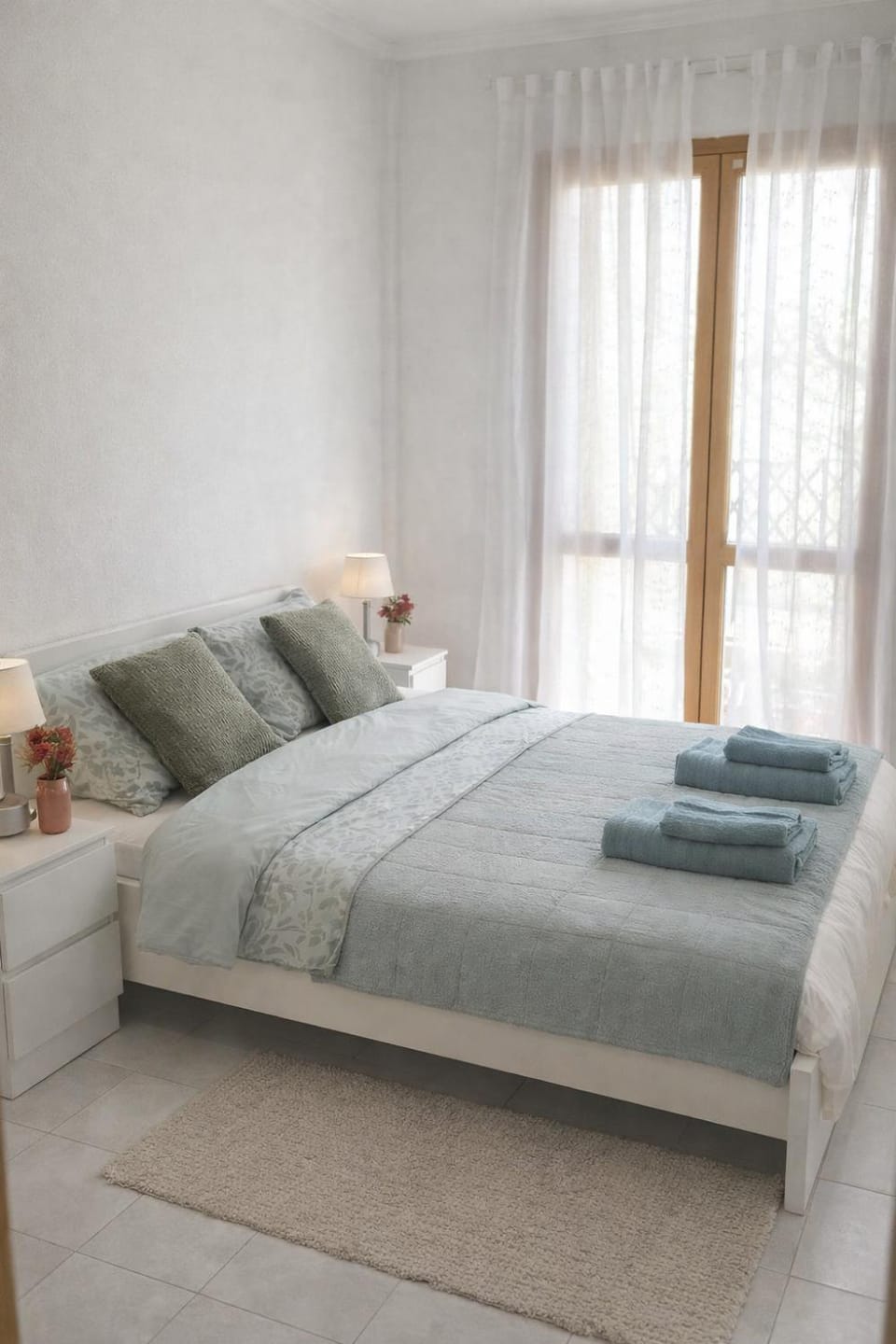 Bed, Bedroom, towels