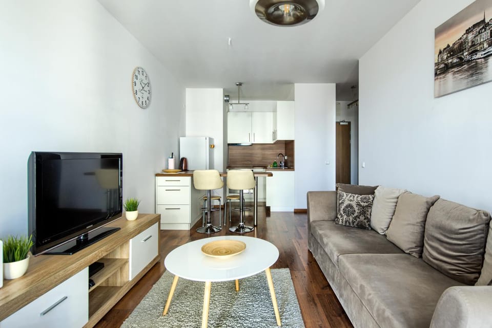 Kitchen or kitchenette, Living room, Seating area