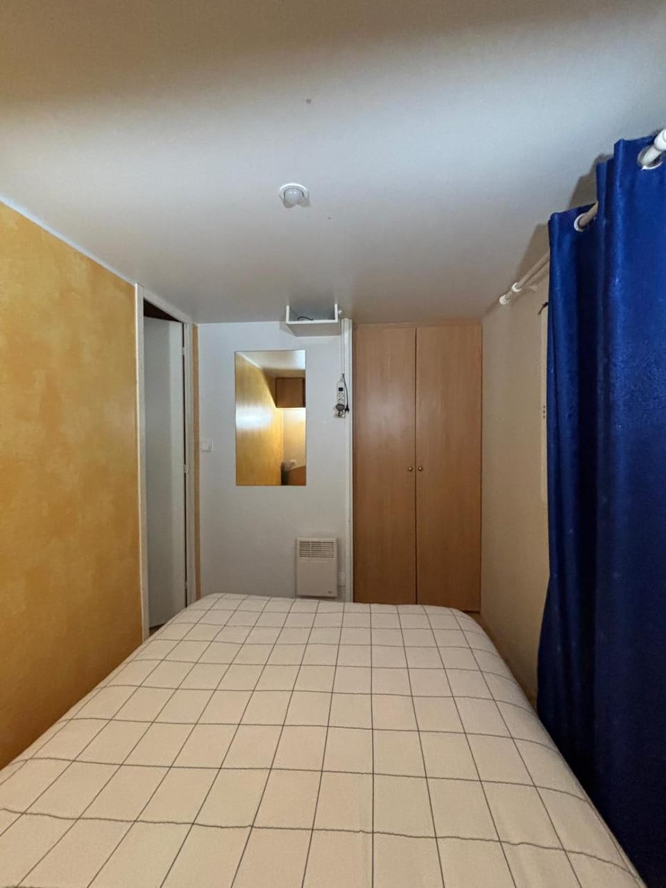 Bed, wardrobe