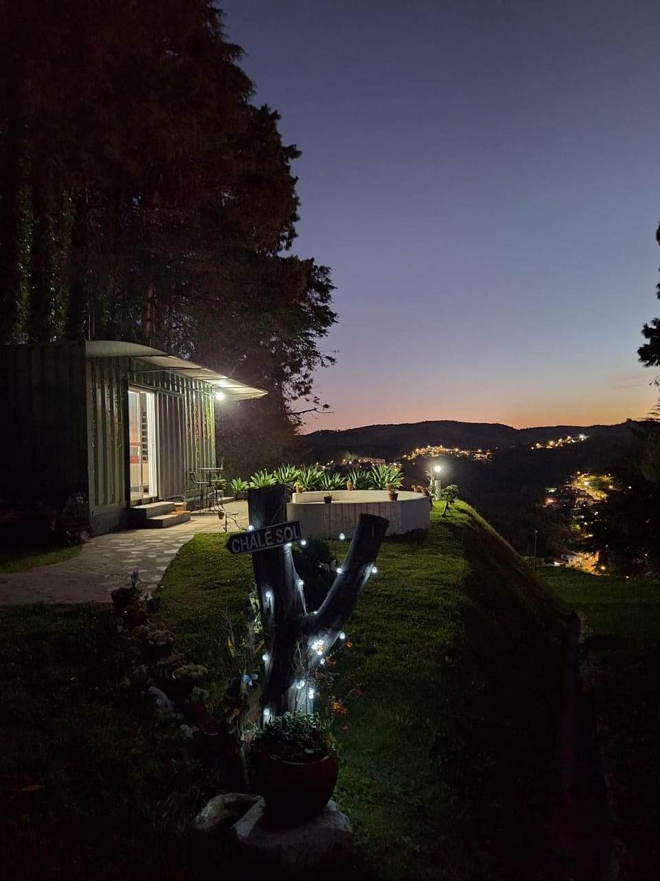 Property building, Night, Natural landscape, Garden, Garden, Garden view