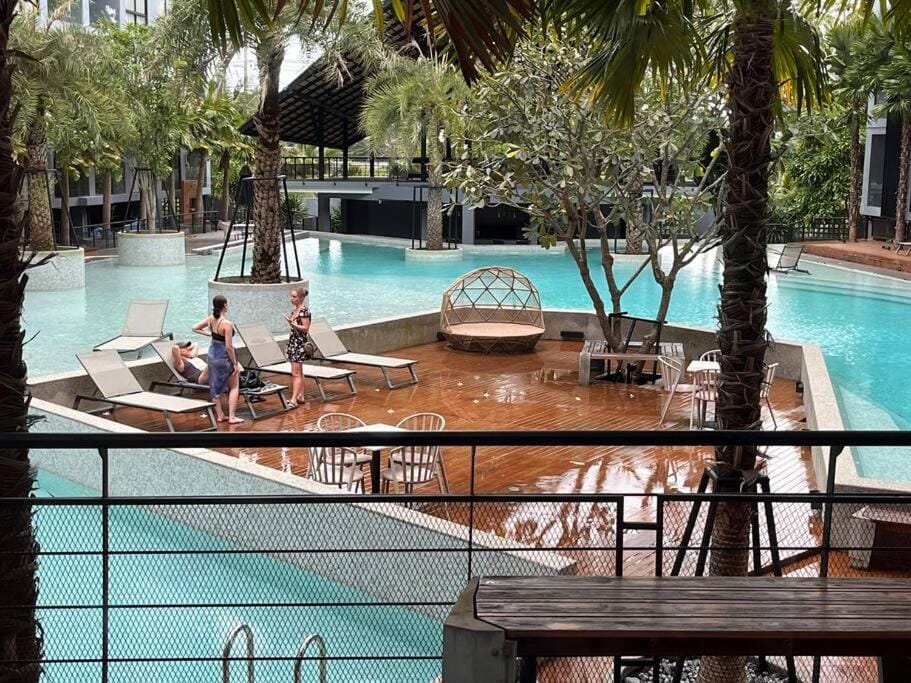 Natural landscape, Pool view, Swimming pool, sunbed