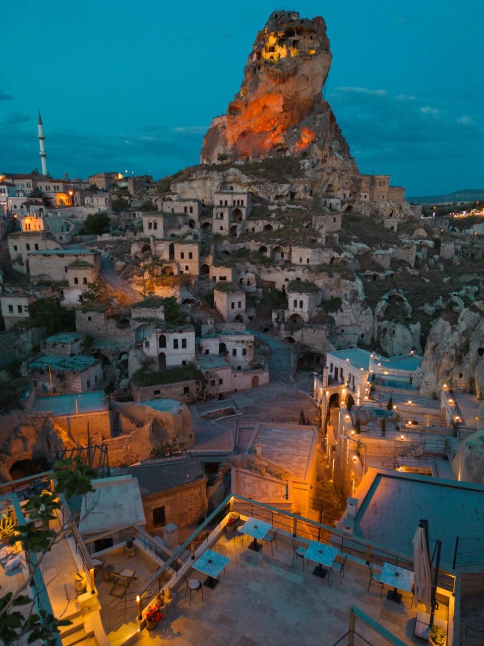 Property building, Nearby landmark, Night, Natural landscape, View (from property/room), Landmark view, Mountain view