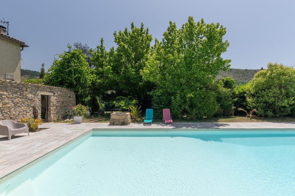 Property building, Living room, Swimming pool