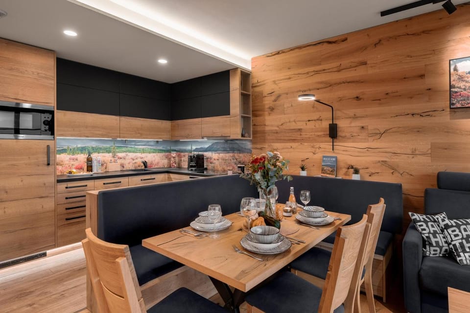 Kitchen or kitchenette, microwave