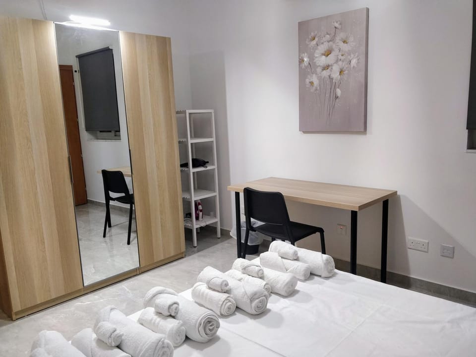 Bed, Photo of the whole room, Bedroom, towels, wardrobe