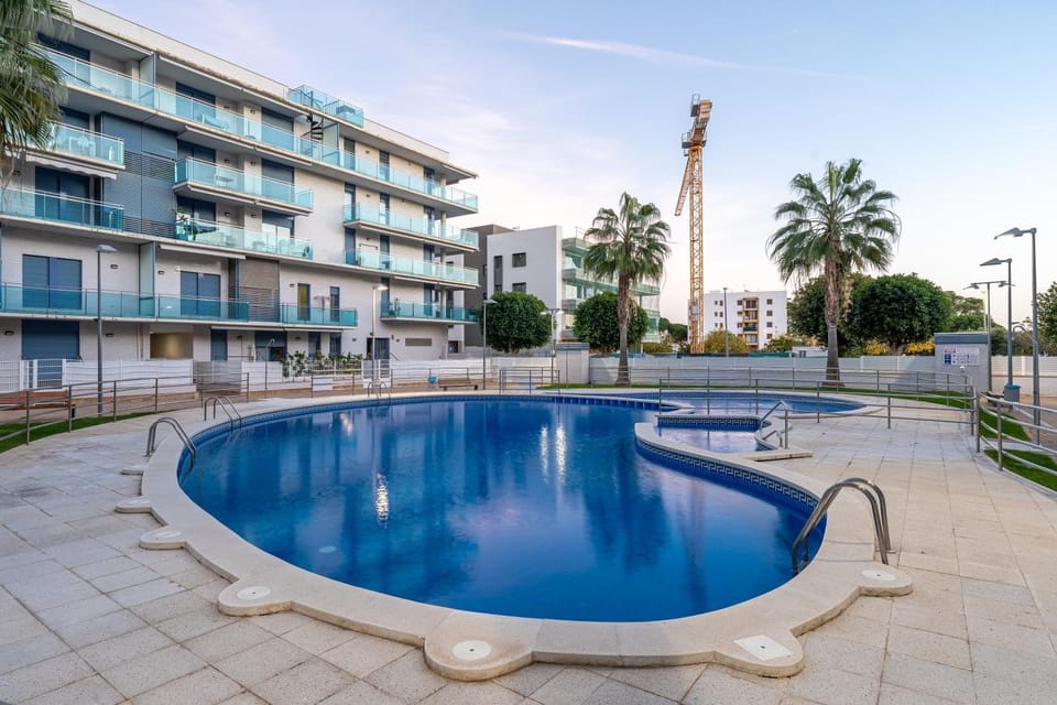 Property building, Living room, Swimming pool