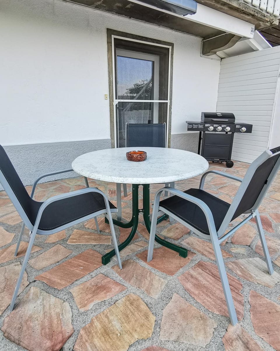 Patio, Day, BBQ facilities, Dining area
