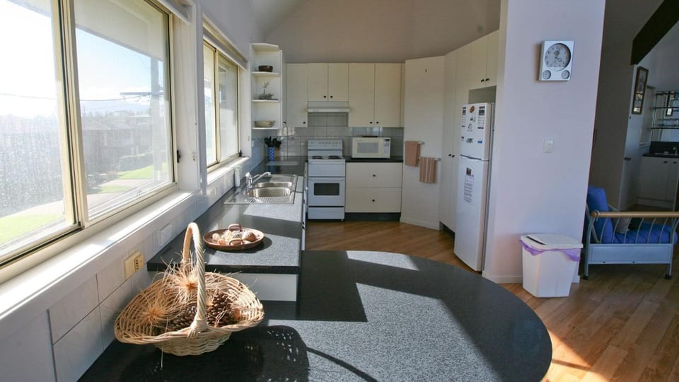 Kitchen or kitchenette, oven