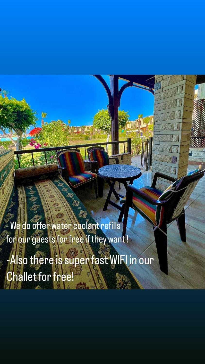 50% Off. 2BR , 2BR Ground floor with pool view, private beach access, security 24/7 شاليه ٢ غرفه ، ٢ حمام ف الدور الارضي قدام جنينه و حمام السباحه مباشره ، شاطيء خاص بالقرية و أمن ٢٤ ساعه و مسجد خاص Apartment in Egypt