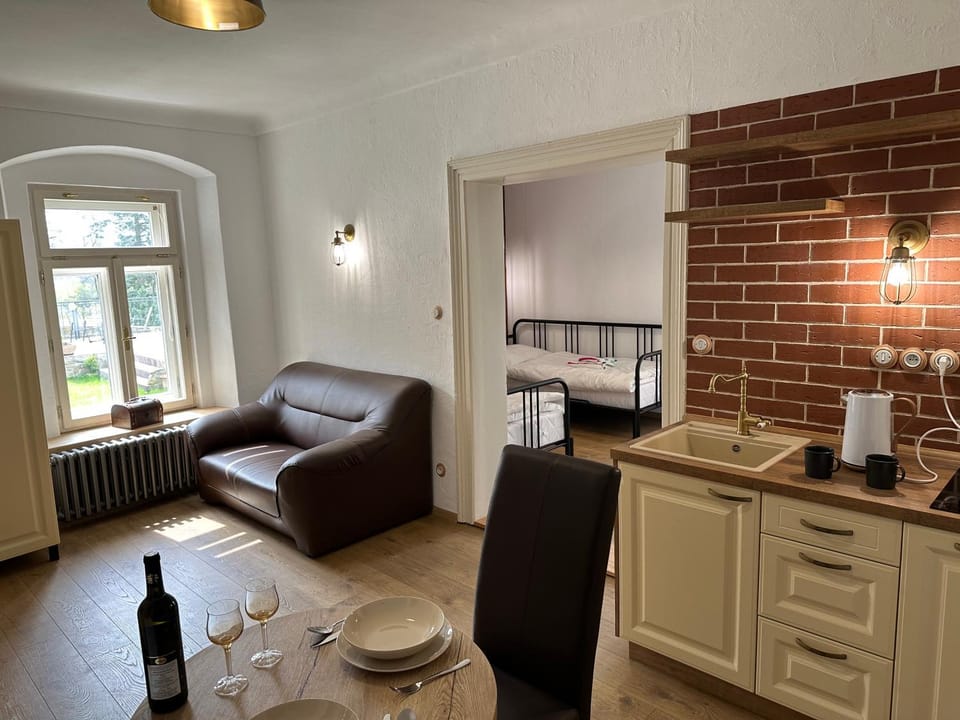 Kitchen or kitchenette, Living room, Dining area