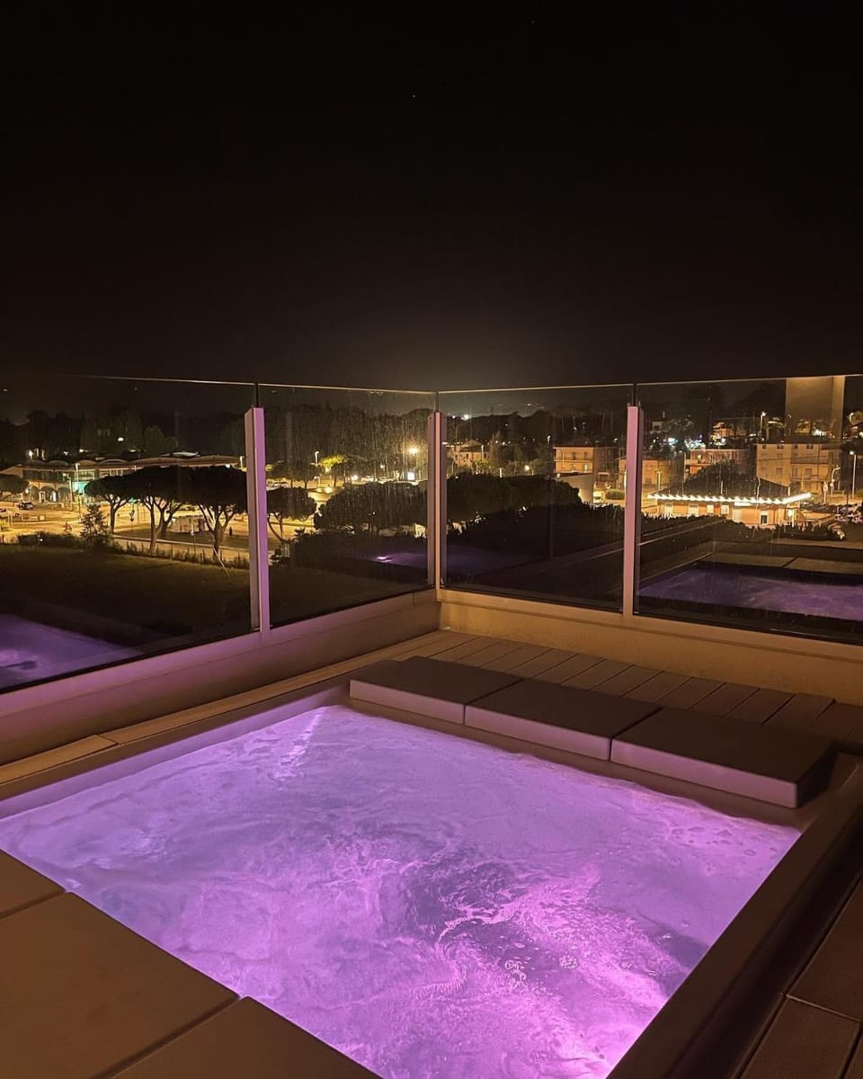 Night, Pool view, Swimming pool