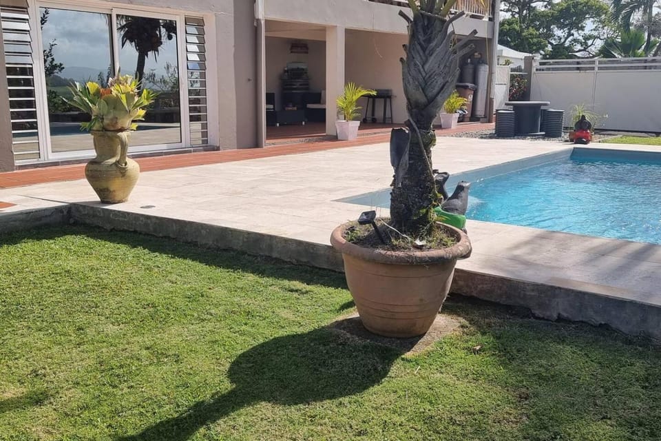 Patio, Day, Garden, Garden view, Pool view, Swimming pool, sunbed