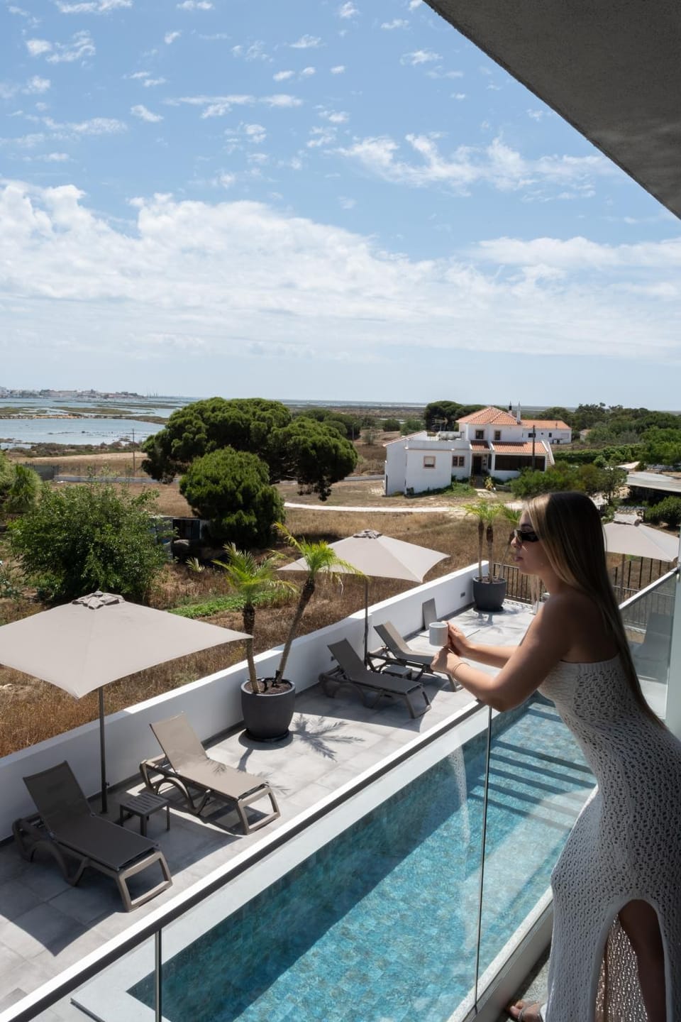 Natural landscape, Balcony/Terrace, Pool view