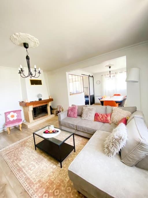 Living room, fireplace