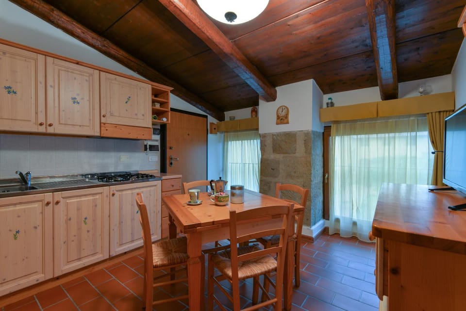 Kitchen or kitchenette, Dining area, stove