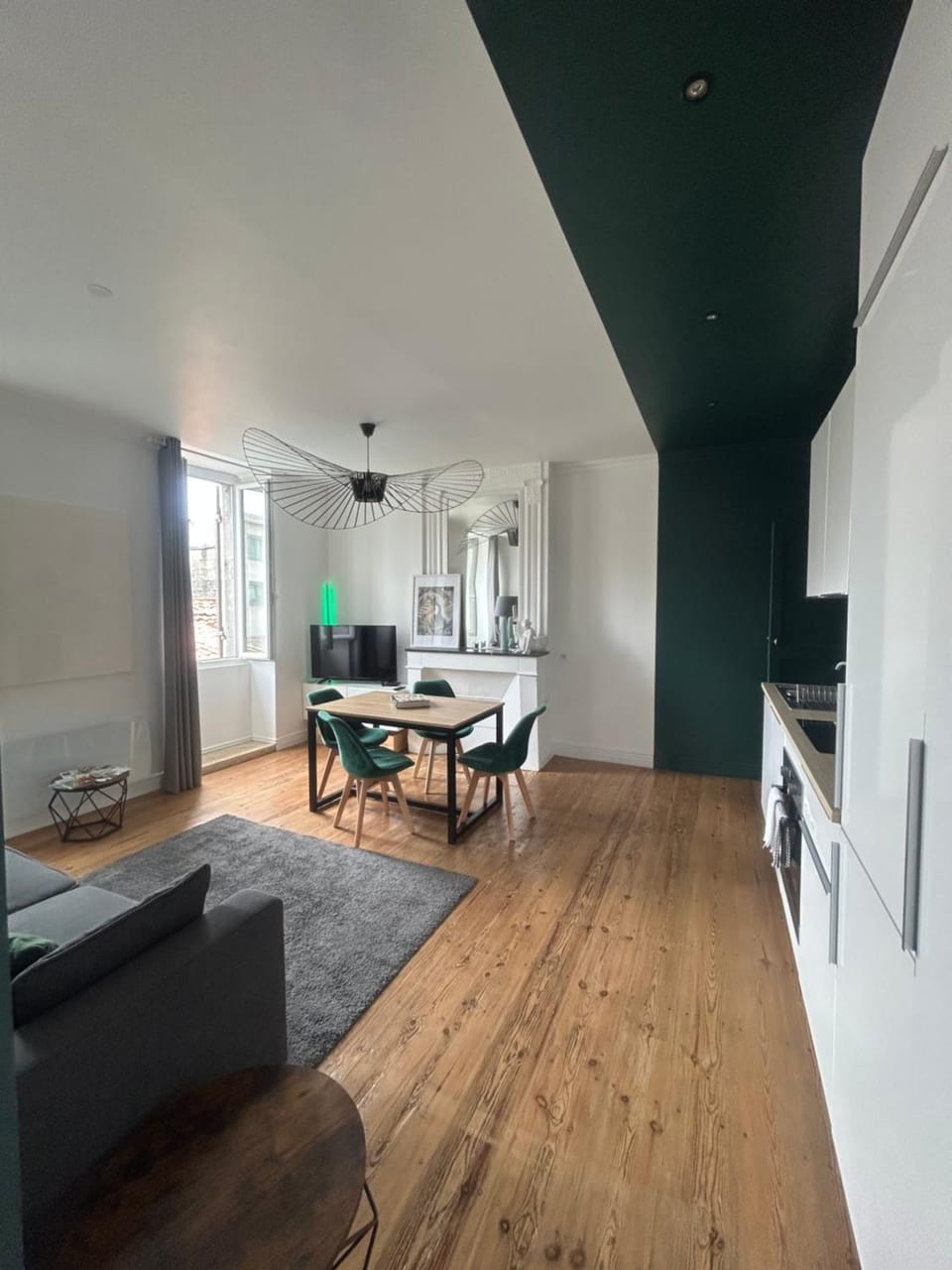 Kitchen or kitchenette, Living room, Dining area