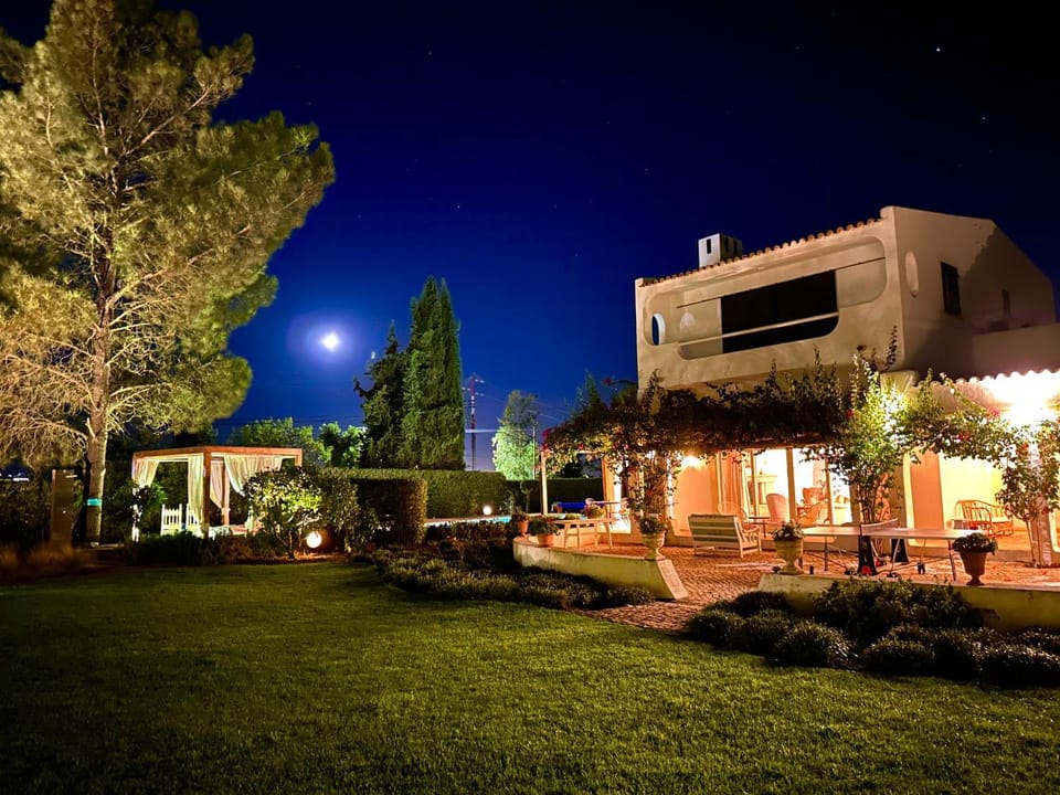 Property building, Night, Natural landscape, Garden, Garden view