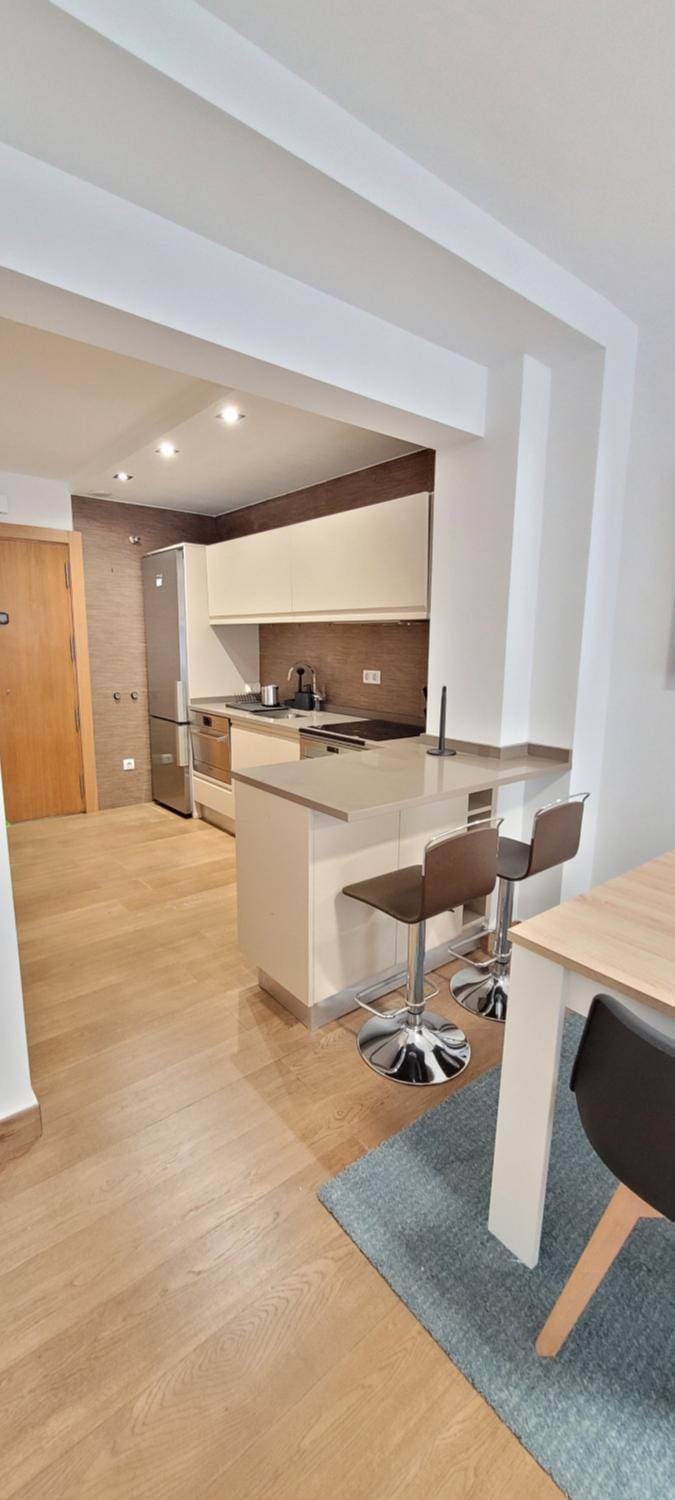Kitchen or kitchenette, Living room, Seating area