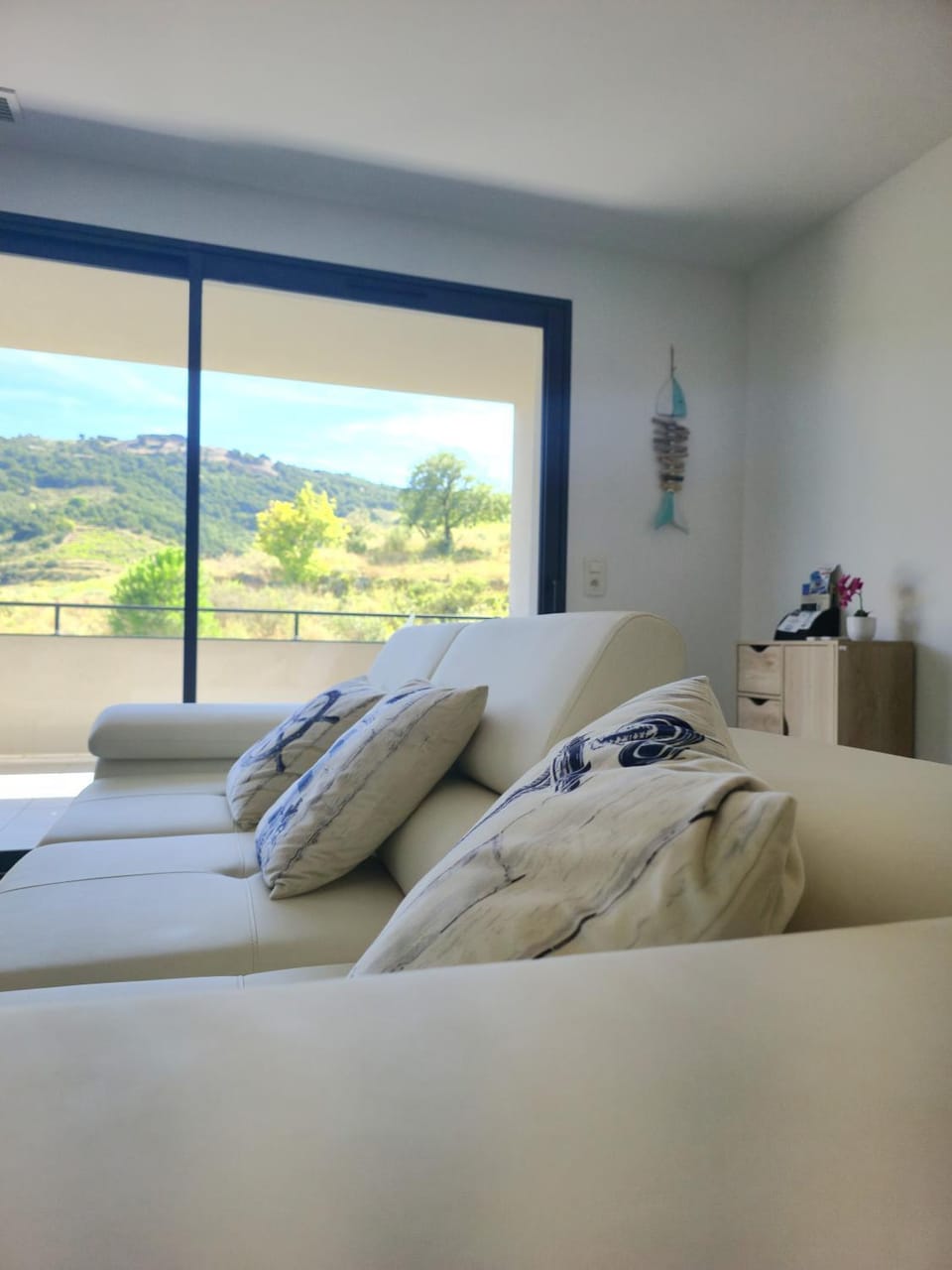 Natural landscape, View (from property/room), Living room, Seating area, Mountain view