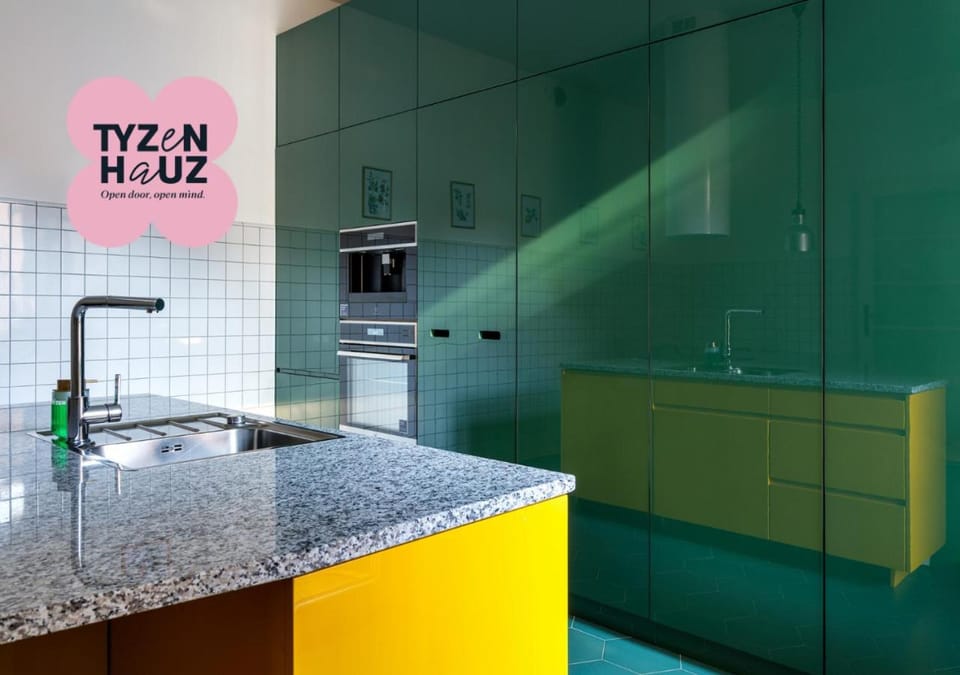 Kitchen or kitchenette, oven