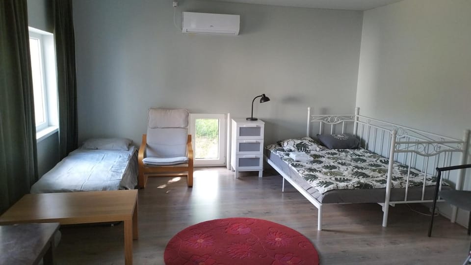 Bed, Photo of the whole room, Bedroom, air conditioner