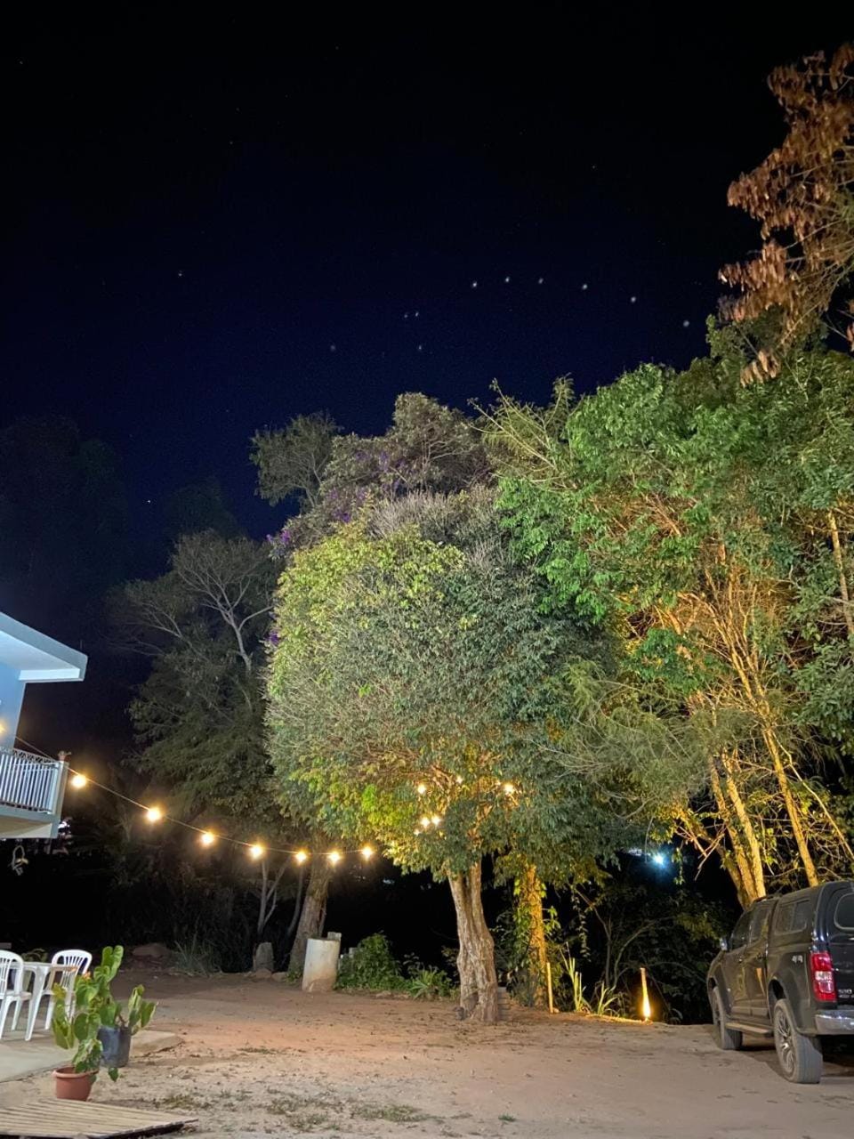 Night, Garden, Garden view, Parking
