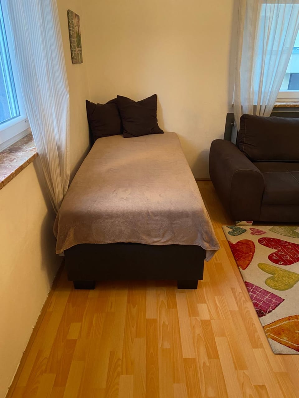 Bed, Living room, Photo of the whole room, Seating area