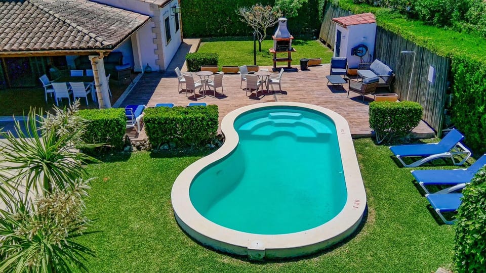 Property building, Living room, Swimming pool