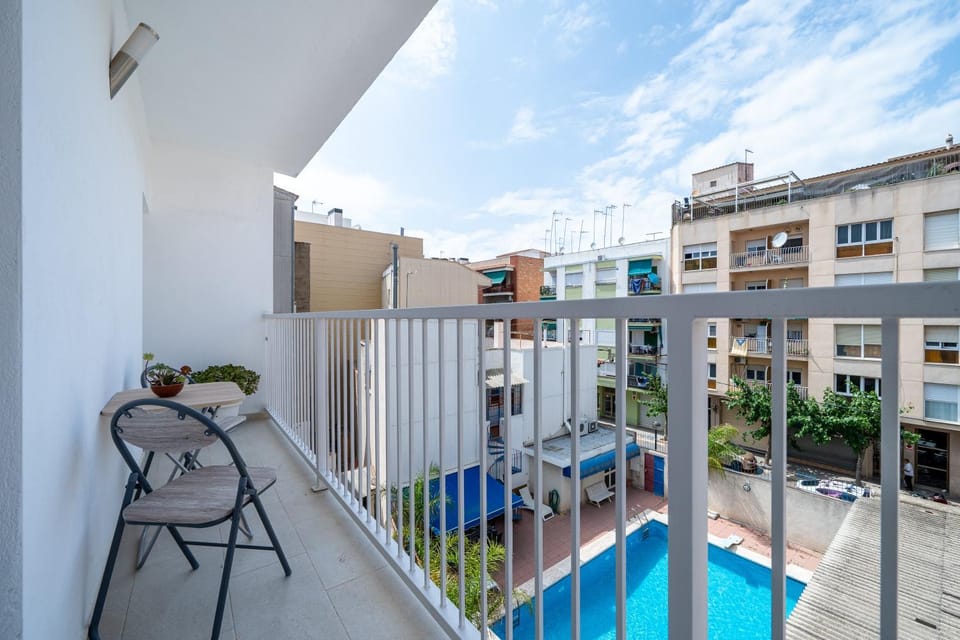 Property building, Living room, Swimming pool