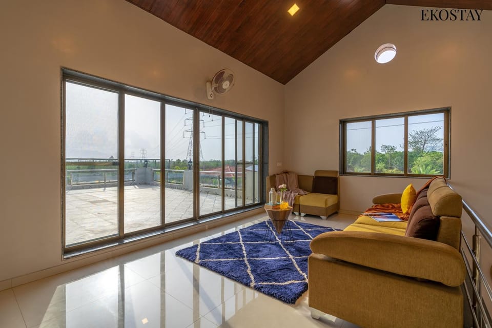 Natural landscape, Living room, Seating area, Lake view, River view