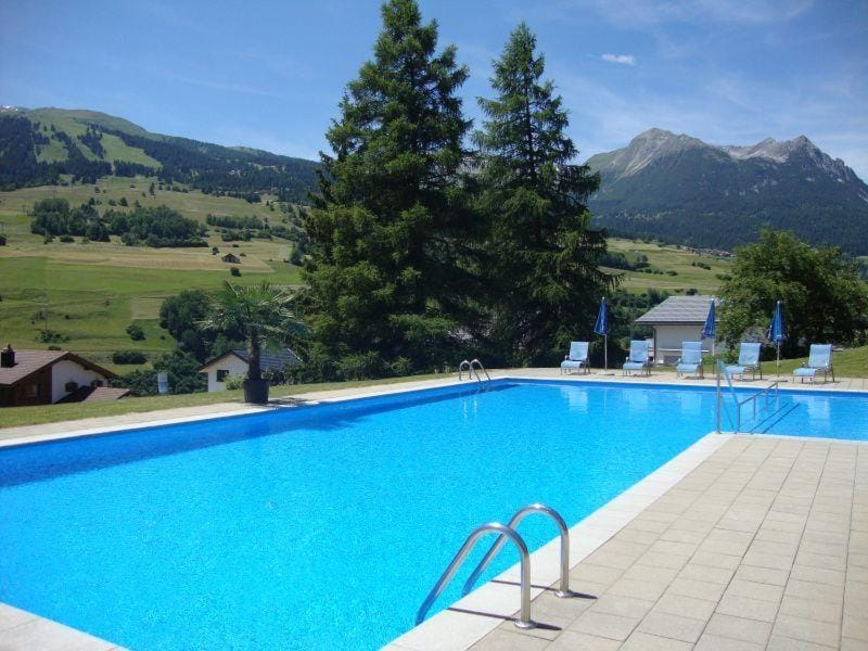 Natural landscape, Mountain view, Swimming pool